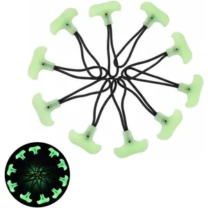 Luminous T Shape Zipper Pull Heavy Duty TPU Rubber Tab for Jackets, Backpacks, Outdoor Gear (Pack of 10 count)