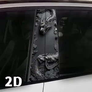 2pcs Dragon B Pillar Stickers, Car Decorative Sticker, 2D Flat Design, Waterproof and Scratch-Resistant, Durable Vinyl Material, Perfect for Cars Trucks Suvs