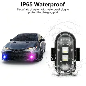 【6PCS Underglow Wireless LED Lights for Car with Remote Control】Wireless LED Strobe Lights 8-Color Multi-mode USB Charing lP65 Waterproot Anti-Collision Warning Light for Car Interior Truck Motorcycle, Car Accessories