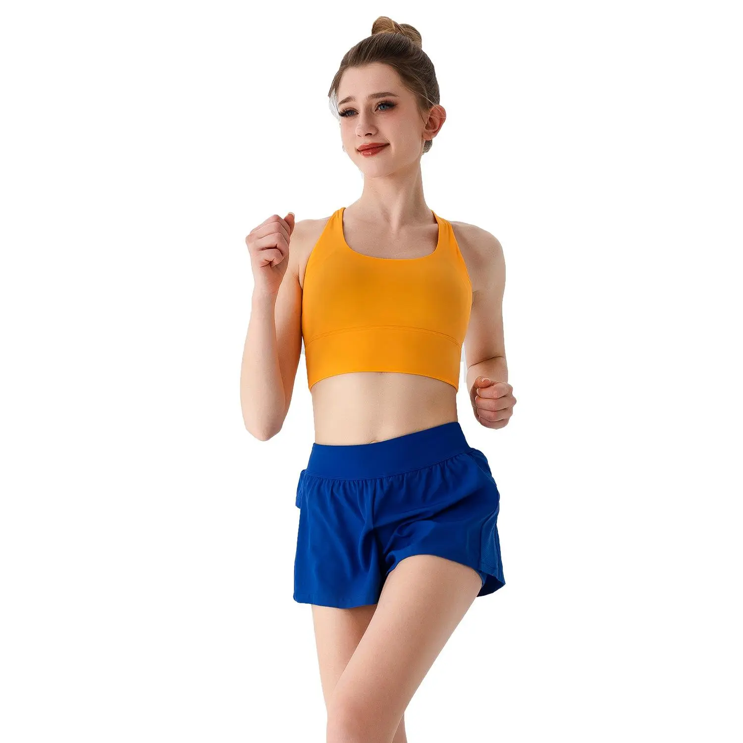 Women's 2-in-1 Active Shorts, High-Waisted Body Shaping Bottoms with Secure Compression for Athleisure & Fitness