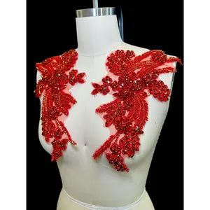 Gina Red Rhinestone Applique