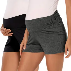 Women's Maternity Shorts Lounge Sleep Pajama Workout Comfy Stretchy Pregnancy Shorts