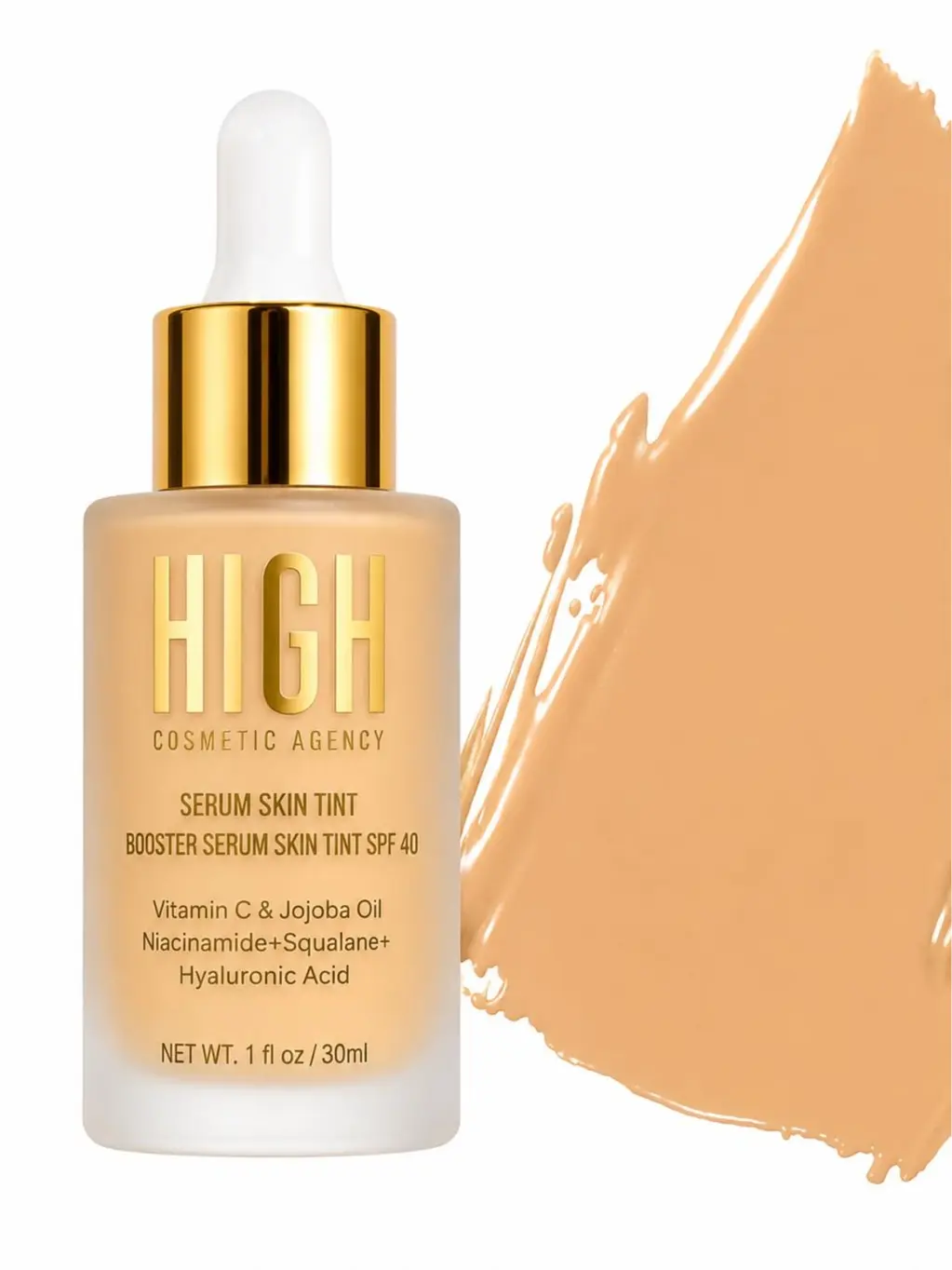 High Cosmetic Agency Booster Serum Skin Tint SPF 40 - Light Alvis | Tinted Moisturizer with Niacinamide, Vitamin C & Hyaluronic Acid | Cool Undertones