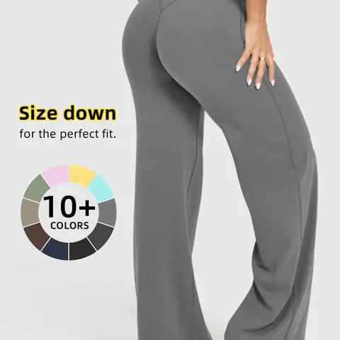 Women's Outdoor Sport Jogger Pants, Casual Comfortable Yoga Fitness Pants, Loose Wide Leg High Waist, All Seasons, Plain Style, Athleisure Style Bottoms