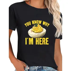 100% Cotton You Know Why I'm Here Deviled Eggs T-Shirt Everyday Graphic