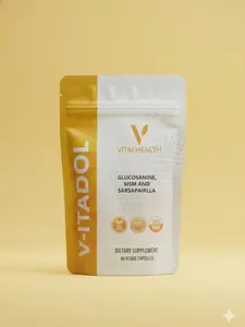 Vitalhealth Glucosamine MSM & Sarsaparilla Dietary Supplement 60 Veggie Capsules for Joint Support