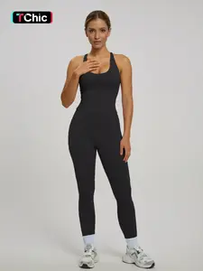 Women's Two-Piece Set Short Sleeve Top & High Waist Sports Tight Pants with Back Pocket, Casual Outdoor Fitness, Comfortable Gym Wear