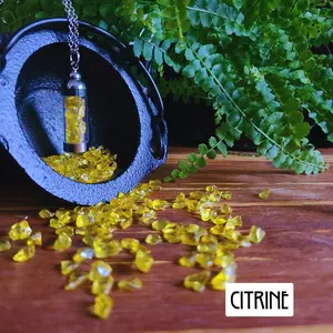 Citrine Crystal Necklace for Positive Energy and Abundance - Energizing Citrine Stone Pendant