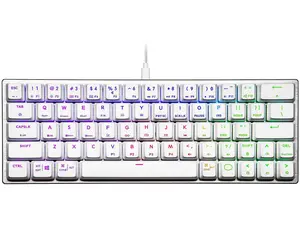 Cooler Master SK620 60% Sliver White Mechanical Keyboard with Low Profile Blue Switches, New and Improved Keycaps, and Brushed Aluminum Design