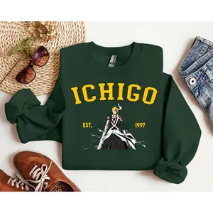 Vintage Ichigo Bleach Anime Crewneck Sweatshirt, Graphic Anime Character Shirt, Gift For Men, Women
