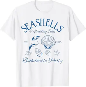 Seashells And Wedding Bells Beach Bach Bachelorette 2025 T-Shirt