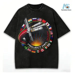 Project Hail Mary Mission Patch Ringer Tee Ryland Grace Sci-Fi Movie Fan Gift Space Shirt Andy Weir