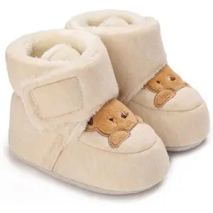 Baby Girl Booties Non Slip Faux Fur Infant Ankle Snow Boots Newborn Toddler First Walker Winter Crib Shoes 0-18 Months
