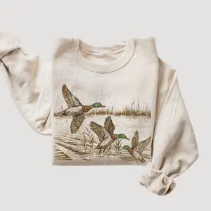 Retro Duck Nature Sweatshirt/ T-Shirt, 90s Vintage Wildlife Mallard Pullover, Boho Unisex Cabincore Crewneck Cozy Season Rustic Cabin Shirt, Gift women and men