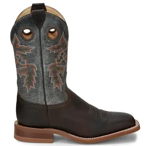 Justin Boots Mens Bender Square Toe Pull On  Casual Boots Mid Calf - Brown, Grey