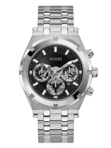 GUESS Male Silver-Tone Multifunction Watch