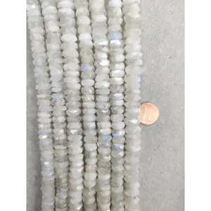 moonstone rondelle facted 5mmx12mm 16"strand