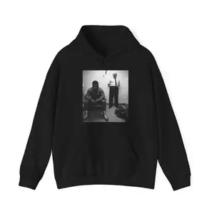 Iron & Coch Sweatshirt, Mike Tyson sitting in the locker room with his trainer before the fight, Graphic Hooded Sweatshirt , Hoodie, Graphic , Unisex