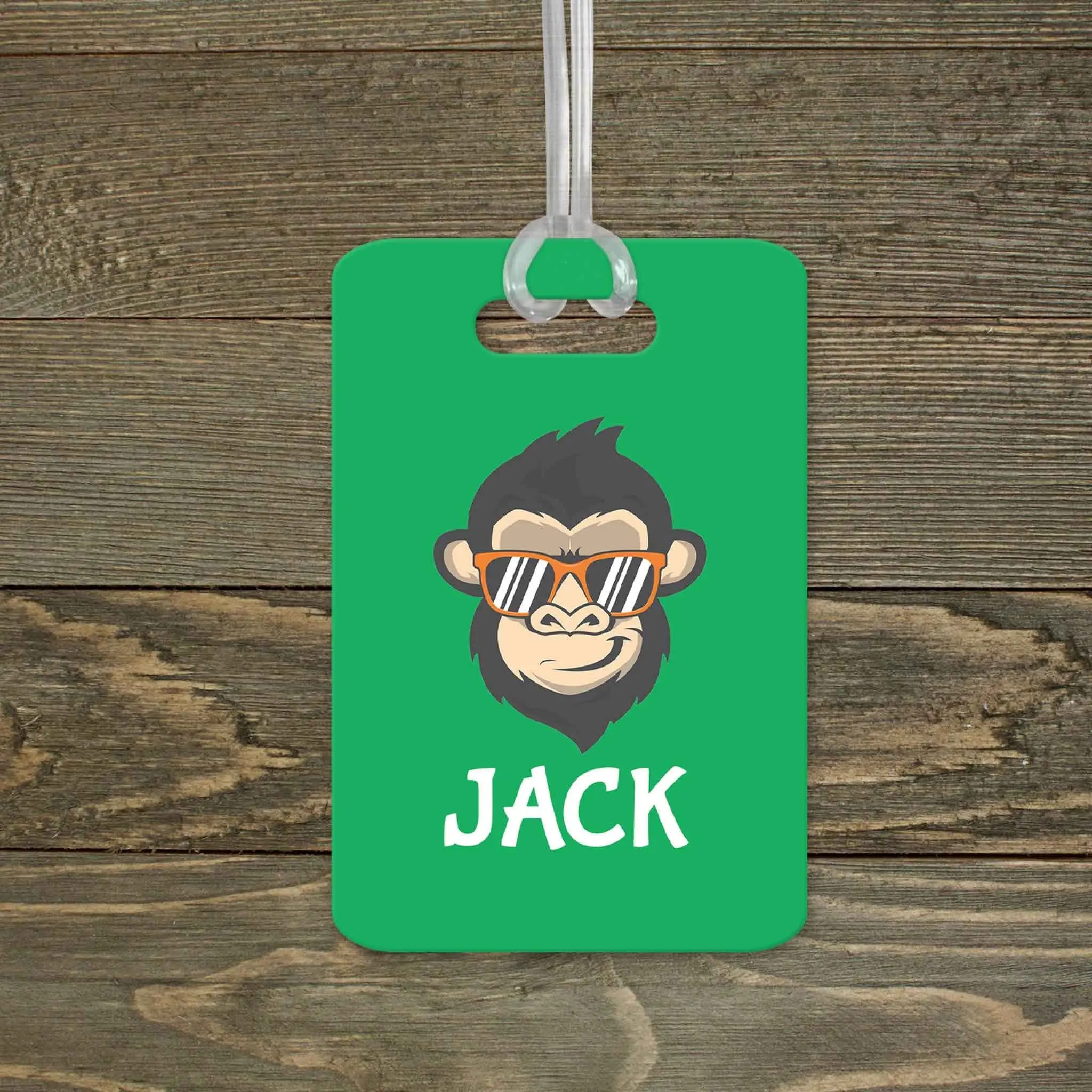 Personalized Luggage Tag | Custom Monogram Bag Tag | Monkey