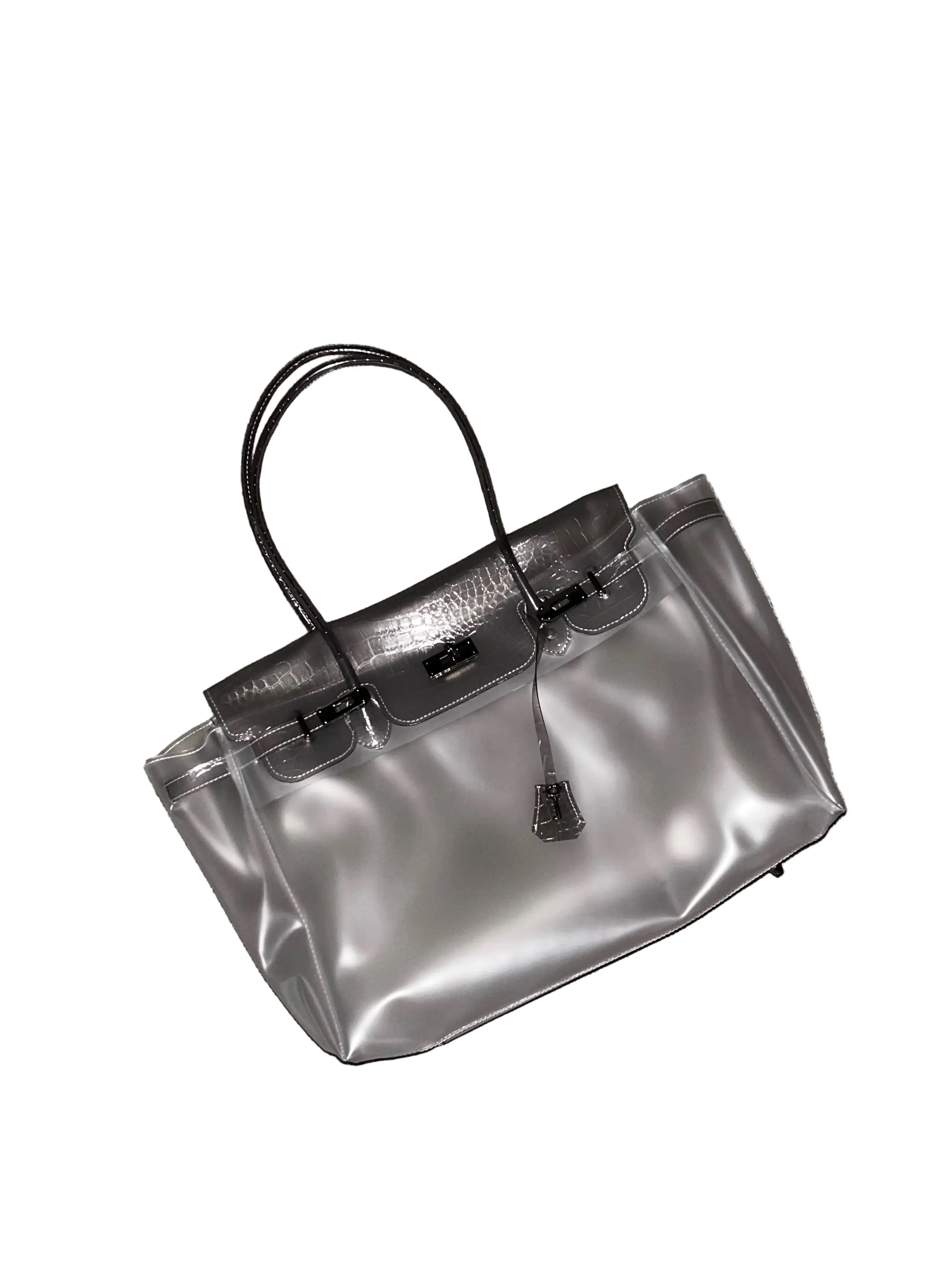 OMBRÉ GREY CROCODILE JELLY BAG