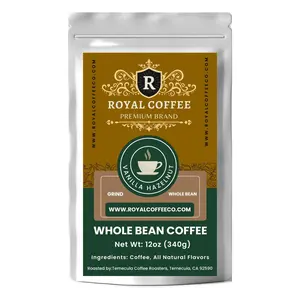 Royal Vanilla Hazelnut Freshly Roasted Flavored Coffee, (Vanilla Hazelnut) (Whole Bean)