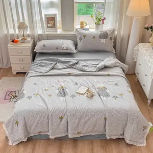 1pc 2026 Spring Summer New Ancient Washed Cotton Edge Quilt, Soft Lightweight Quilts, Air Conditioning Blanket, Soft and Breathable, Perfect for Warm Weather