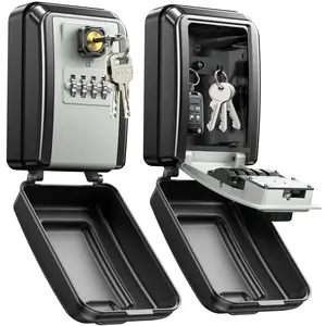 Vewaci Wall-Mounted Lock Box for Keys with Code, 4 Digits Combination Key Lock Box with Resettable Spare Key, Weatherproof & Large Capacity Key Safe Storage Lockbox for Home, Apartment, Office, Garage