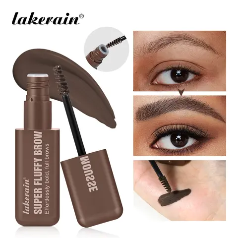 Lakerain Fluffy Brow Mousse, Volume Eyebrow, Eyebrow Gel Makeup, Eyebrow Styling Gel, Volumizing Eyebrow Enhancer, Waterproof & Smudge-Proof Tinted Brow Gel, Buildable Finish, 6 Natural Shades, Mega Wand for Effortless Application, Eyebrow Makeup Products