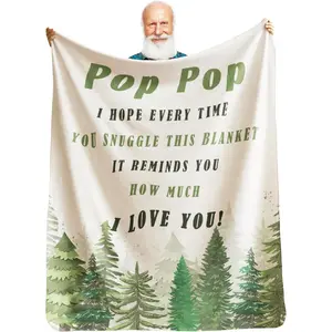 1PC Pop Pop Happy Gift Blanket from Grandchildren, Pop Pop Birthday Gift Throw Blanket, Pop Pop Gift from Granddaughter, Christmas Pop Pop Gift, Father's Day Pop Pop Gift Ideas, Pop Pop Blanket Gift