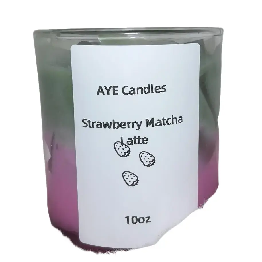 Strawberry Matcha Candle - 100g Hand-Made Eco-Friendly Soy Wax with Unique Fragrance - Perfect for Home or Office Decor