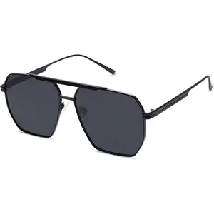Retro Oversized Square Polarized Sunglasses for Women Men Vintage Shades Classic Large Metal Sun Glasses