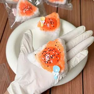 Super Soft Realistic Triangle Egg Bread Rice Ball Squeeze Toy Kawaii Squishies, Slow Bounce Stress Relief Toy, Fun and Relaxing Plaything