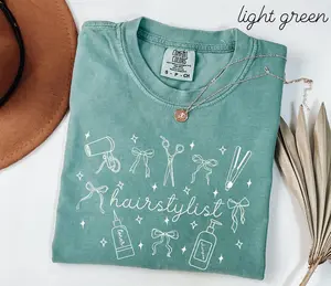 Hairstylist Comfort Colors Shirt, Coquette Hair Stylist Work Tshirt, Hairdresser Tees, Cosmetologist Gifts, Cosmetology Graduation Gift