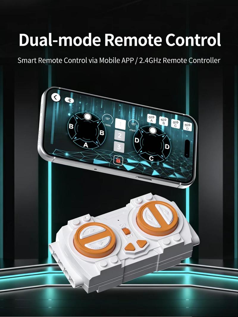 Compatible with Lego remote control toy building blocks, assembly supercar children's toy car racing model, small particles.