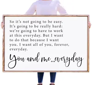 Notebook Movie Quote Wall Art, You and Me Every Day Poster, Love Quote The Notebook Print, Romantic Wall Art for Couples, Wedding or Anniversary Gift Wooden Wall Art Modern Home Decoration