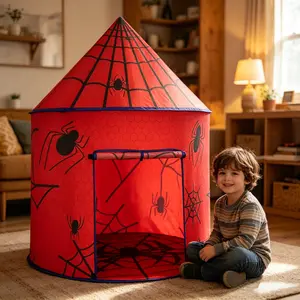 Spider play tent, foldable and easy to store. Suitable for both indoor and outdoor use, it is the perfect gift for kids!