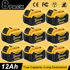 8-Pack For Bulk-Contractor Series 20V Lithium Battery Compatible For Yellow Tools 20V Battery, Professional Grade Extended Runtime, Multi-Protection System