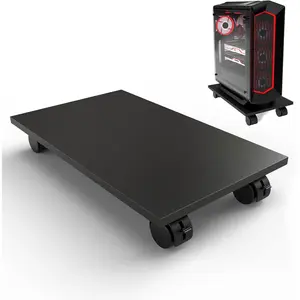 CPU Stand? Tower Stand?Mobile CPU Holder with 4 Caster Wheels Fits for PC?Printer?  Tower?Office??Planter Caddies? Bowl Stand (Black)
