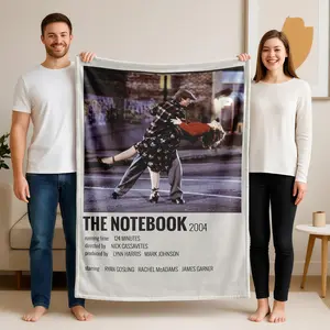 1 piece Classic romantic scenes from the movie "The Notebook" themed flannel blanket - Oversized comfortable flannel sofa blanket, suitable for beds and sofas, all-season use, modern design, digitally printed pattern, 100% polyester material