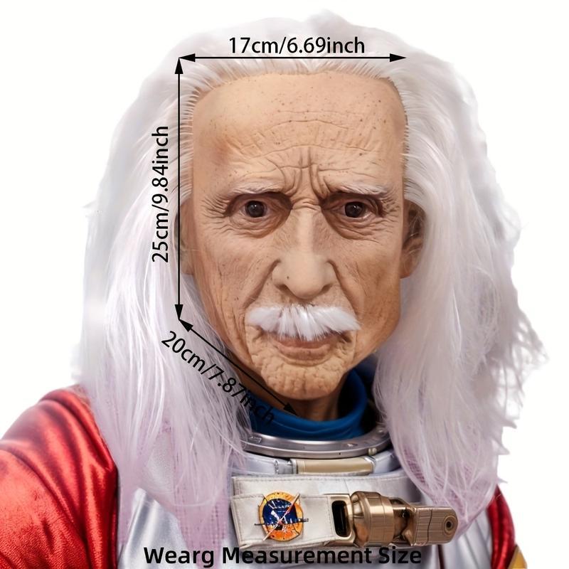 🏅[Free Ship] LIVOA Handmade Latex Elder Mask Ultra-Realistic Old Man Design with Lifelike Wrinkles & Beard Soft Breathable Non-Toxic Material for Halloween Party