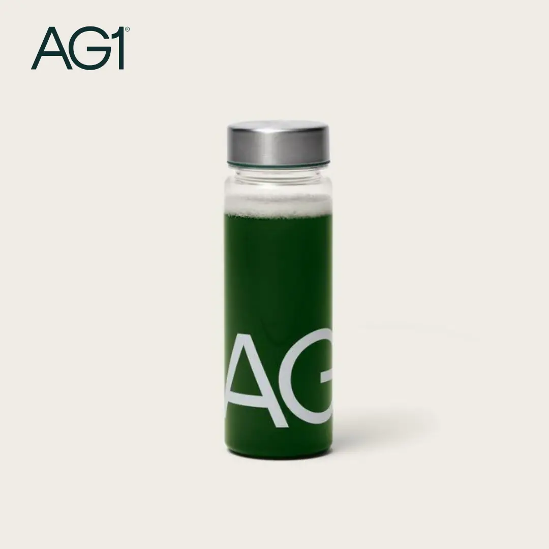AG1 Shaker Bottle – 16 oz BPA-Free Bottle with Leak-Resistant Stainless Steel Lid – Mixes AG1 Greens Powder Smoothly – Easy to Clean, Travel-Ready