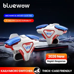 BlueWow Mobile Game Trigger 6 Fingers for iPhone & Android Enhanced Grip Stability Kailh Micro Switches 5 Million Clicks Durability Universal Fits 6mm to 15mm Phones