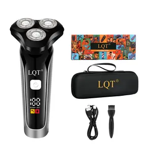 LQT Rechargeable 3-Head Electric Shaver for Men, LQT Razor with LED Display, Waterproof, USB Charging, & Precision Trimmer for a Smooth Shave. Includes Charging Cable & Cleaning Brush. Ideal for Daily Grooming and Travel Use