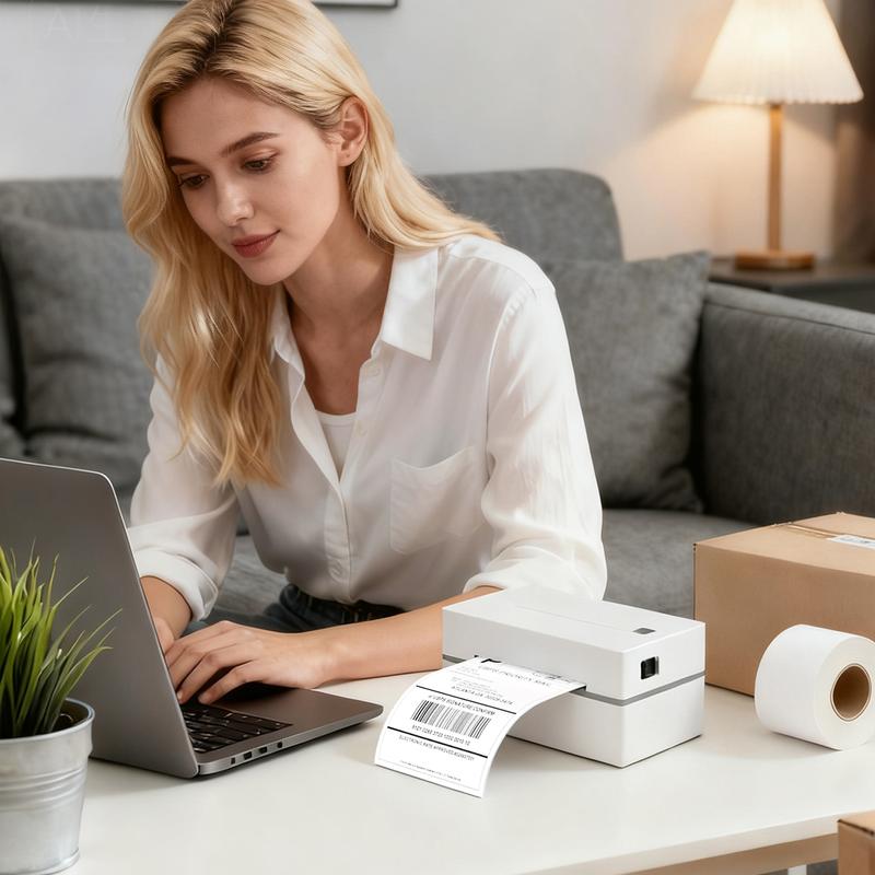 Bluetooth Label Thermal Printer 4x6, Wireless Shipping Parcel Printer, Compatible with Phone/PC & Mac, Supports USPS/UPS/Shopify/Amazon/Etsy & More, Ideal for Small Business/Home Office