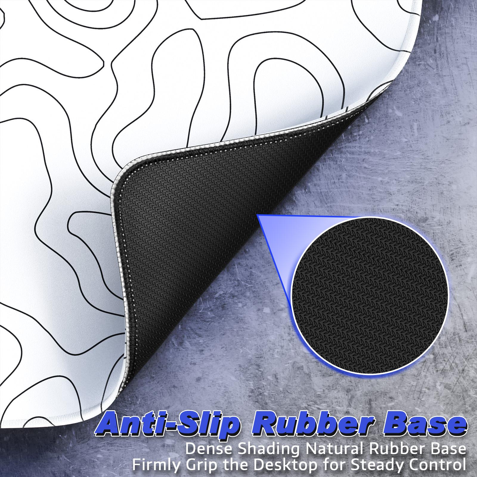 ATTACK SHARK CM02SE Gaming Mouse Pad, Non-Woven Texture Surface, Anti-Slip Rubber Base, Anti-Fraying Stitching Portable Mouse Mat for Mac/PC/Laptop Office&Gaming Accessories 410 * 310 * 4mm White