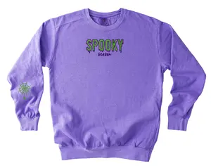 Embroidered Spooky Season Sweatshirt, Halloween Sweatshirt, Embroidered Crewneck