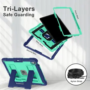 Tablet Protective Case Cover For iPad Air13in M4/M3/M2 Equipped with Shoulder Strap, Pen Slot, and Stand Fashionable Color Contrast Design Fashionable Simple Multi functional Design Four Angle Comprehensive Protection This product does not come with a pen