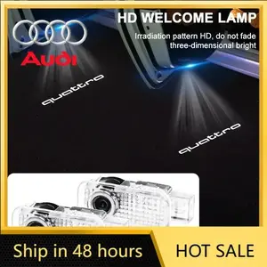 For Audi 2Pcs Car Door Welcome Light HD LED Projector Welcome Light For Audi Sline A6 A4 A3 A7 A5 Q3 Q5L Q7 Q2 S4 S5 S6 S7 TT Ac