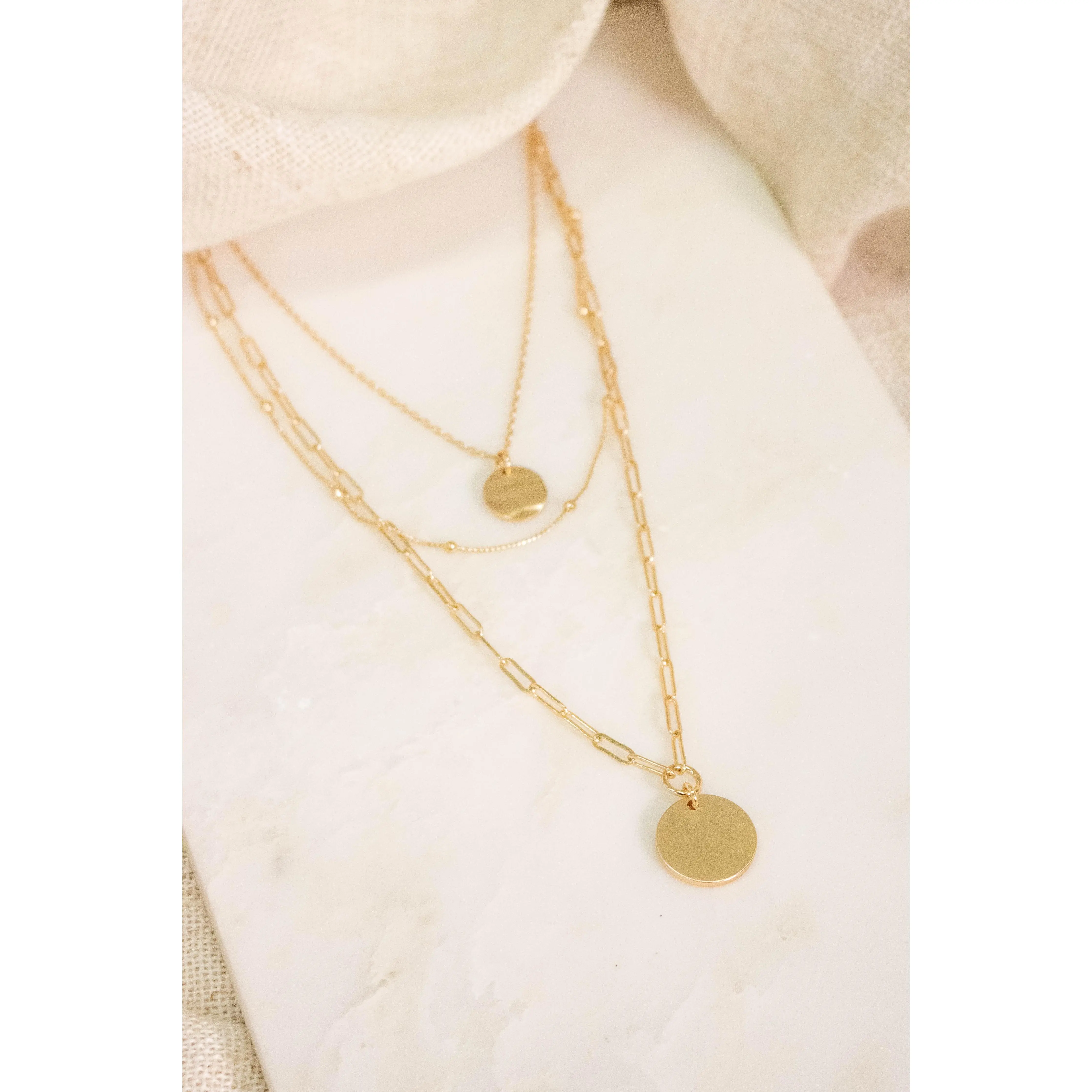 Layered Dainty Coin Necklace