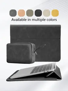 Solid Color Laptop Sleeve Bag, PU Leather Laptop Protective Cover & Accessory Bag, Portable Laptop Sleeves for MacBook, iPad, HP Acer Chromebook Surface Notebook, Laptop Casing, Computer Covers